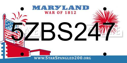 5ZBS247 Maryland License Plate