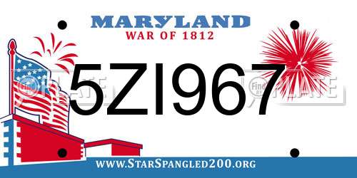 5ZI967 Maryland License Plate