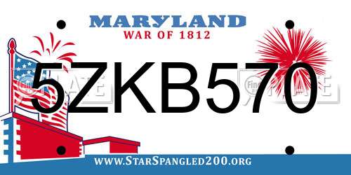 5ZKB570 Maryland License Plate