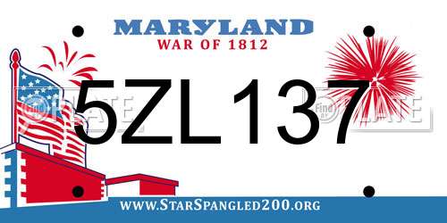 5ZL137 Maryland License Plate