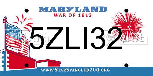 5ZLI32 Maryland License Plate