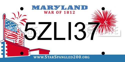 5ZLI37 Maryland License Plate