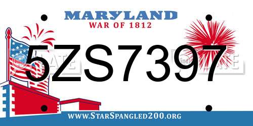 5ZS7397 Maryland License Plate