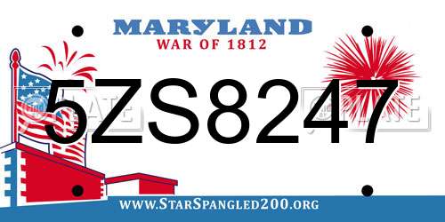 5ZS8247 Maryland License Plate
