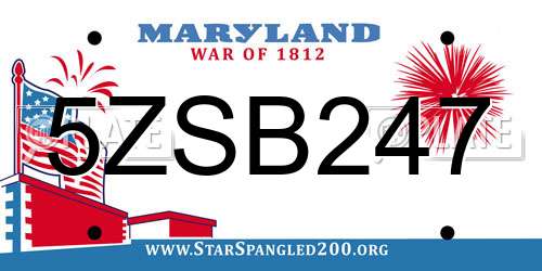 5ZSB247 Maryland License Plate