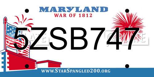 5ZSB747 Maryland License Plate