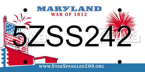 5ZSS242 Maryland License Plate