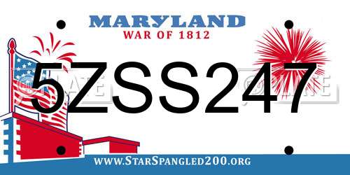 5ZSS247 Maryland License Plate