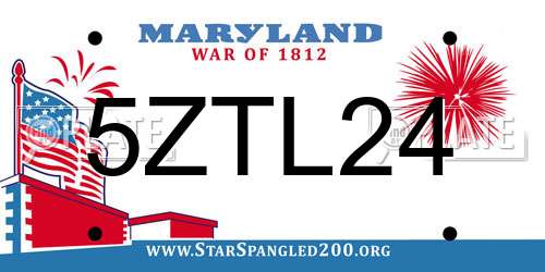 5ZTL24 Maryland License Plate