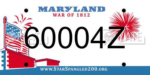 60004Z Maryland License Plate
