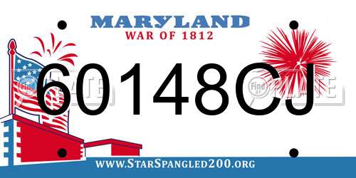 60148CJ Maryland License Plate