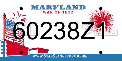 60238Z1 Maryland License Plate