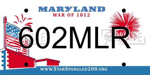 602MLR Maryland License Plate