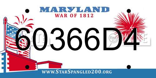 60366D4 Maryland License Plate