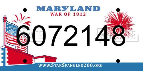 6072148 Maryland License Plate