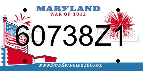 60738Z1 Maryland License Plate