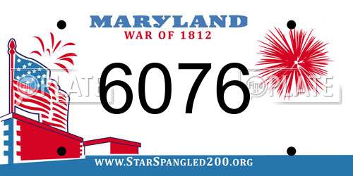 6076 Maryland License Plate