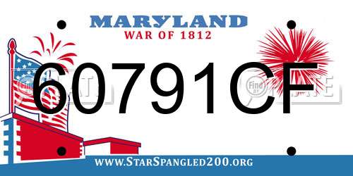 60791CF Maryland License Plate