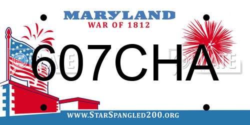 607CHA Maryland License Plate