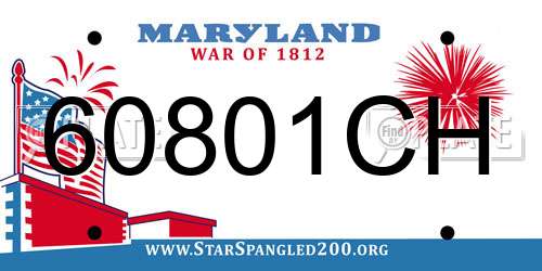 60801CH Maryland License Plate