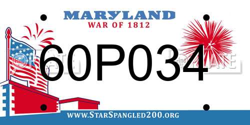 60P034 Maryland License Plate