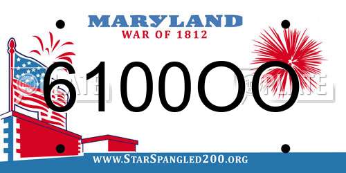 6100OO Maryland License Plate
