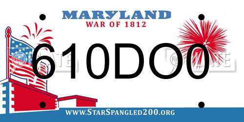 610DO0 Maryland License Plate