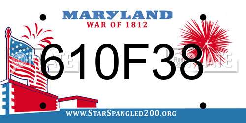 610F38 Maryland License Plate