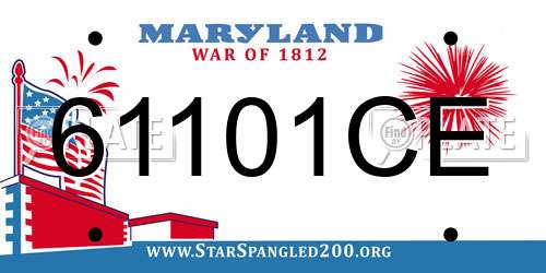 61101CE Maryland License Plate
