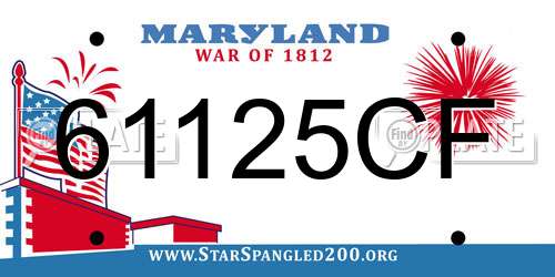 61125CF Maryland License Plate