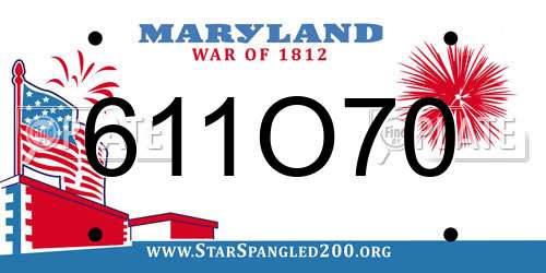 611O70 Maryland License Plate