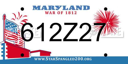 612Z27 Maryland License Plate