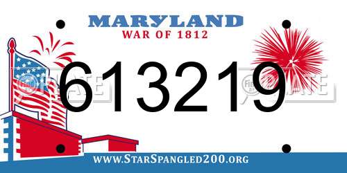 613219 Maryland License Plate