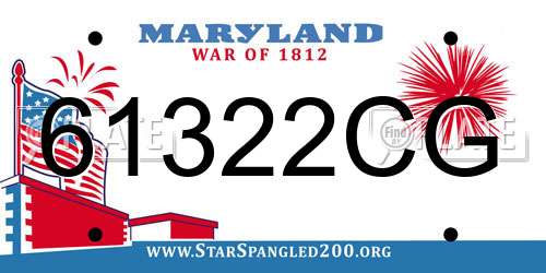 61322CG Maryland License Plate