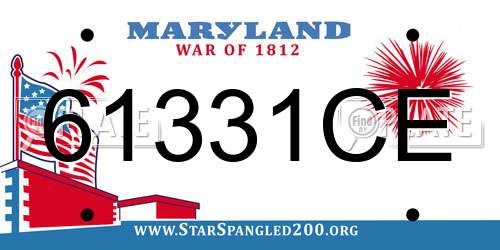 61331CE Maryland License Plate
