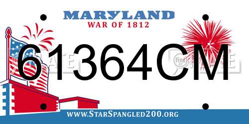 61364CM Maryland License Plate