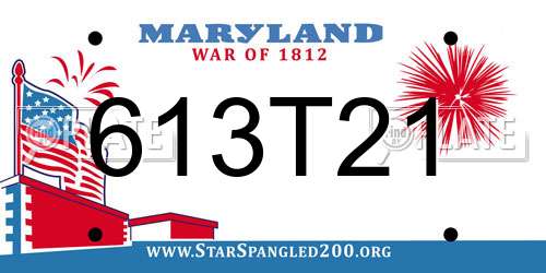 613T21 Maryland License Plate
