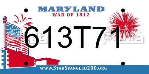 613T71 Maryland License Plate