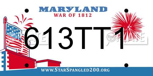 613TT1 Maryland License Plate