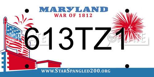 613TZ1 Maryland License Plate