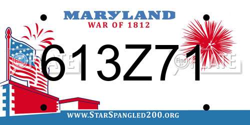 613Z71 Maryland License Plate