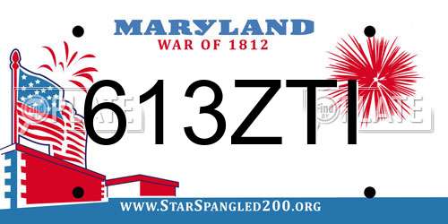 613ZTI Maryland License Plate
