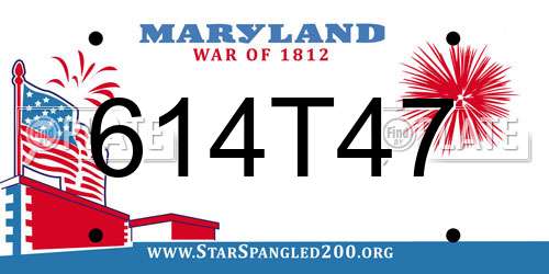 614T47 Maryland License Plate