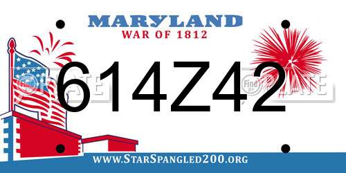 614Z42 Maryland License Plate