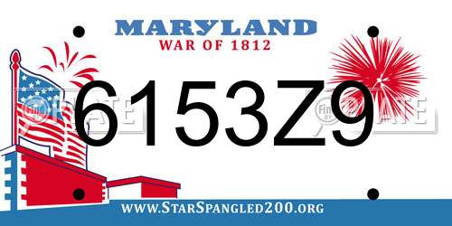 6153Z9 Maryland License Plate