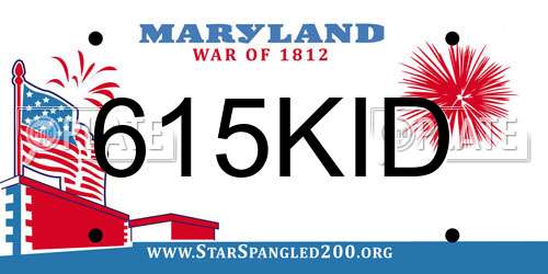 615KID Maryland License Plate