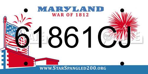 61861CJ Maryland License Plate