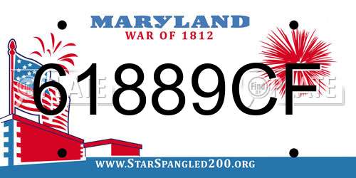 61889CF Maryland License Plate