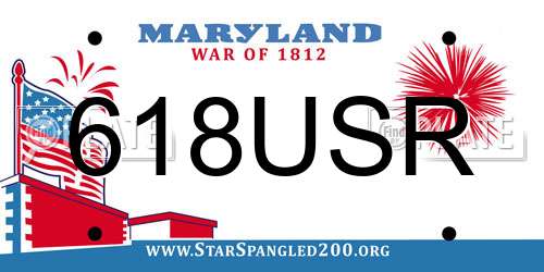 618USR Maryland License Plate