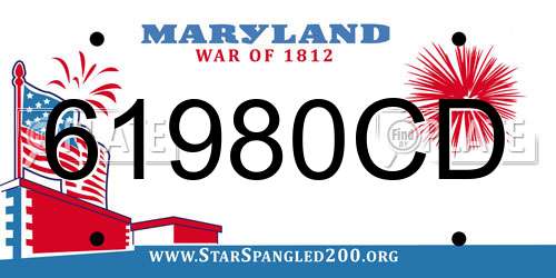 61980CD Maryland License Plate
